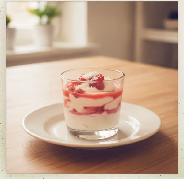 Eiweißkick mit Kokosraspel und Johannisbeeren
