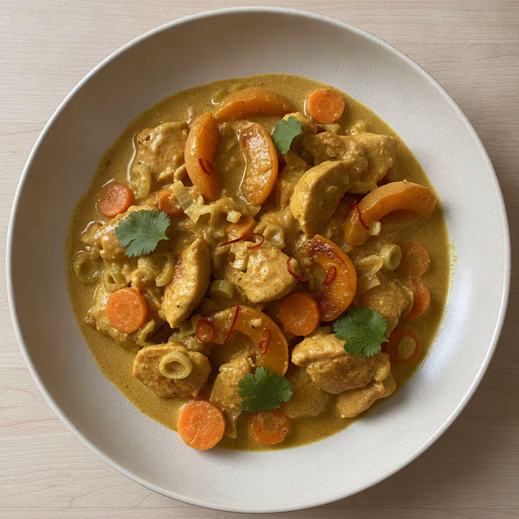 Aprikosencurry, fertig angerichtet