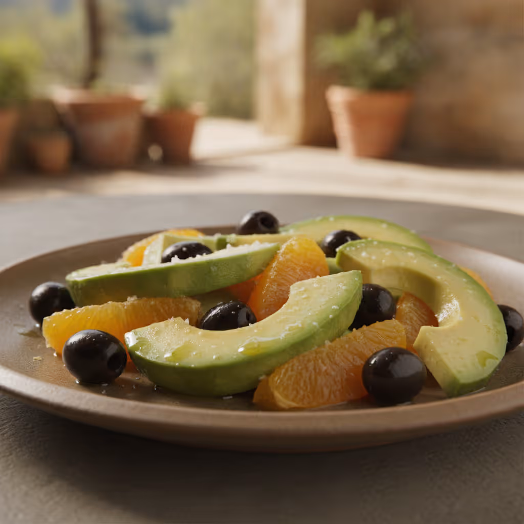 Avocado-Orangen-Salat, fertig angerichtet