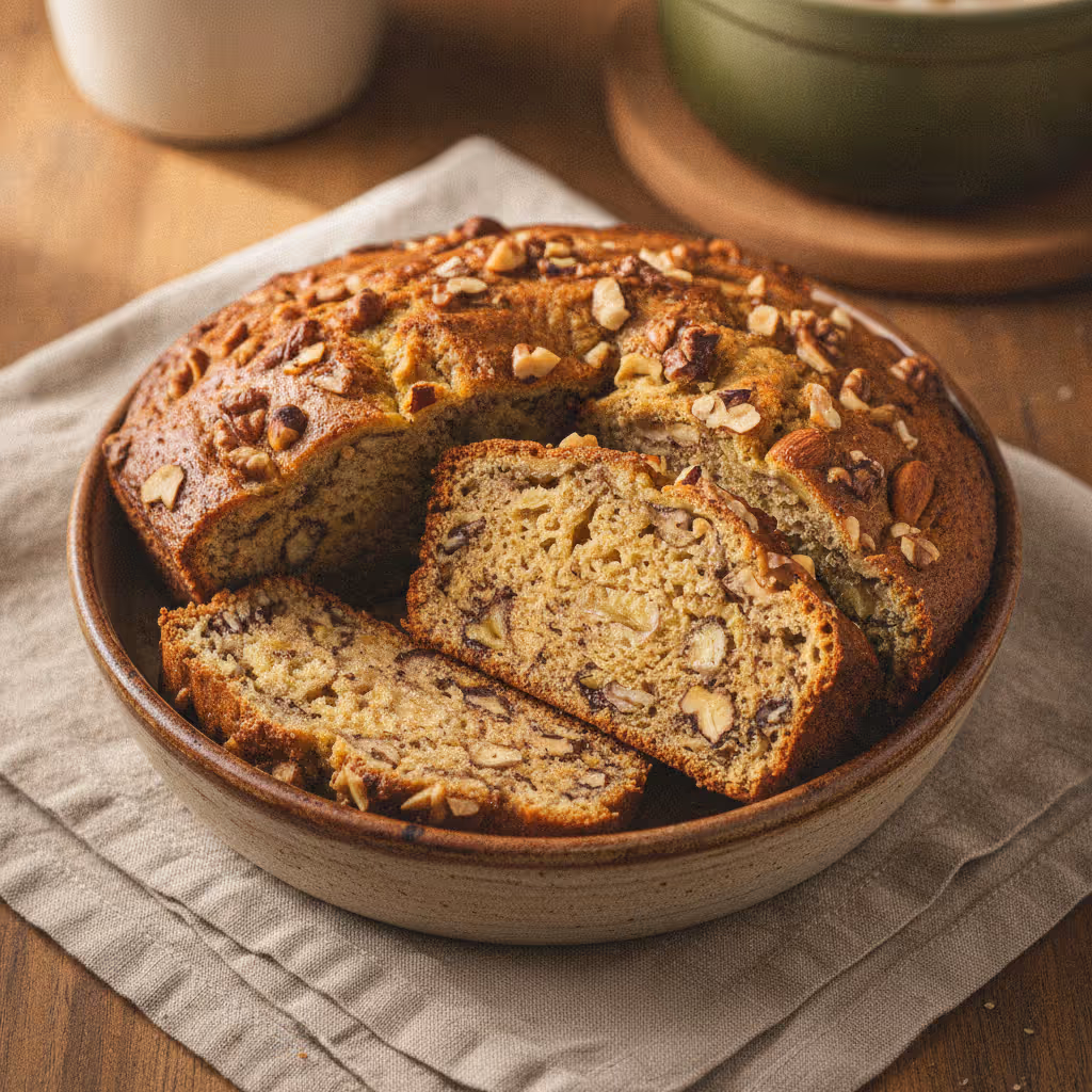 Bananen-Nuss-Brot, fertig angerichtet