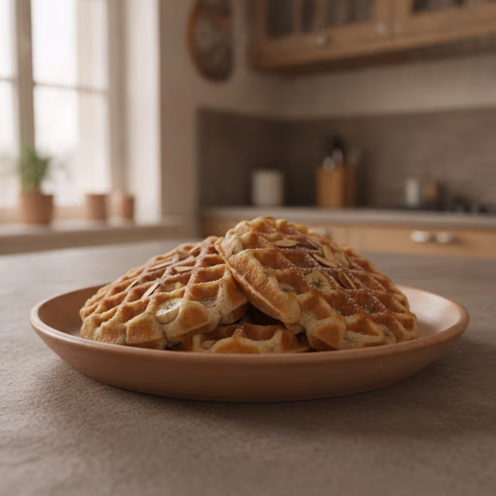Bananenwaffeln, fertig angerichtet