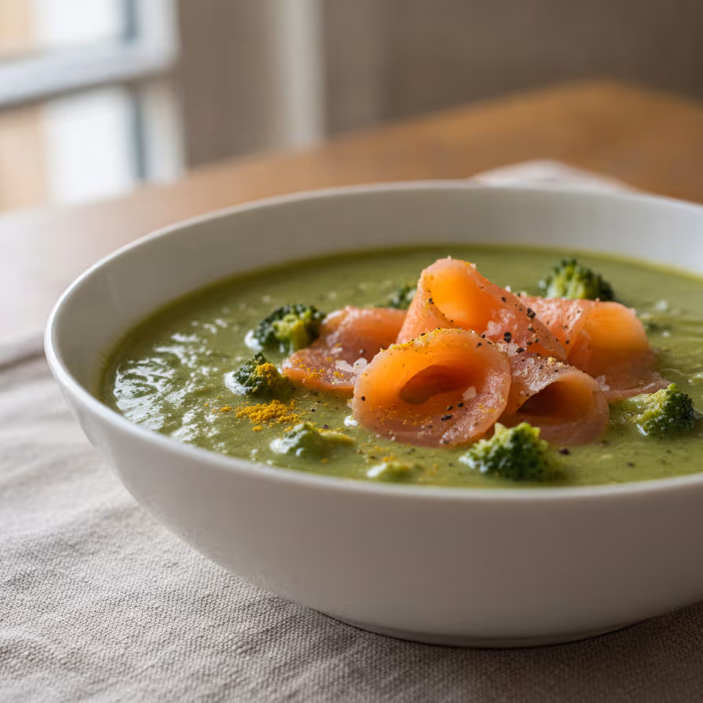 Brokkolisuppe, fertig angerichtet