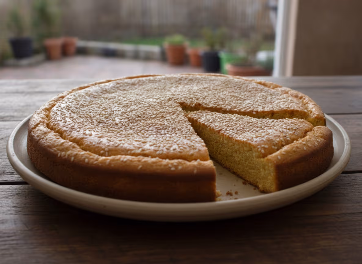 Kichererbsen Fladenbrot, fertig angerichtet
