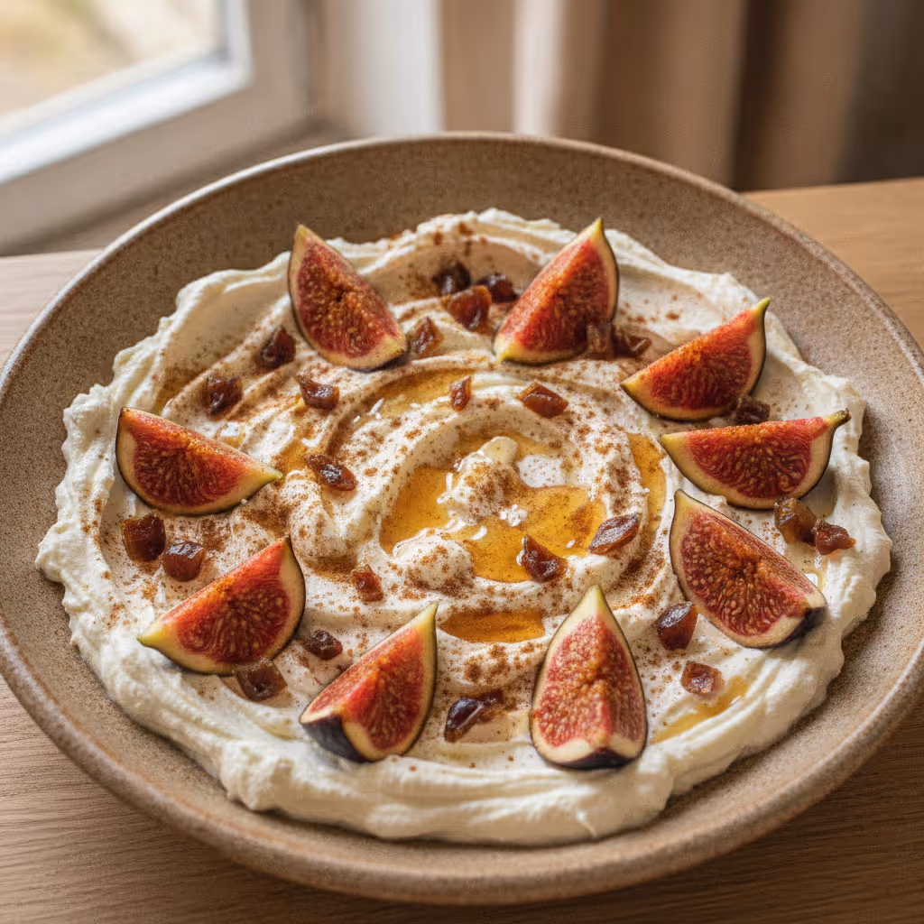 Frischkäsecreme mit frischen Feigen