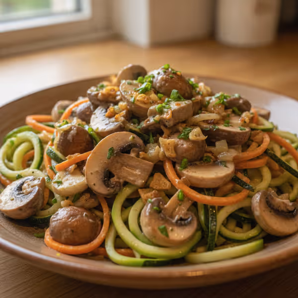 Gemüsenudeln mit Champignon-Sauce