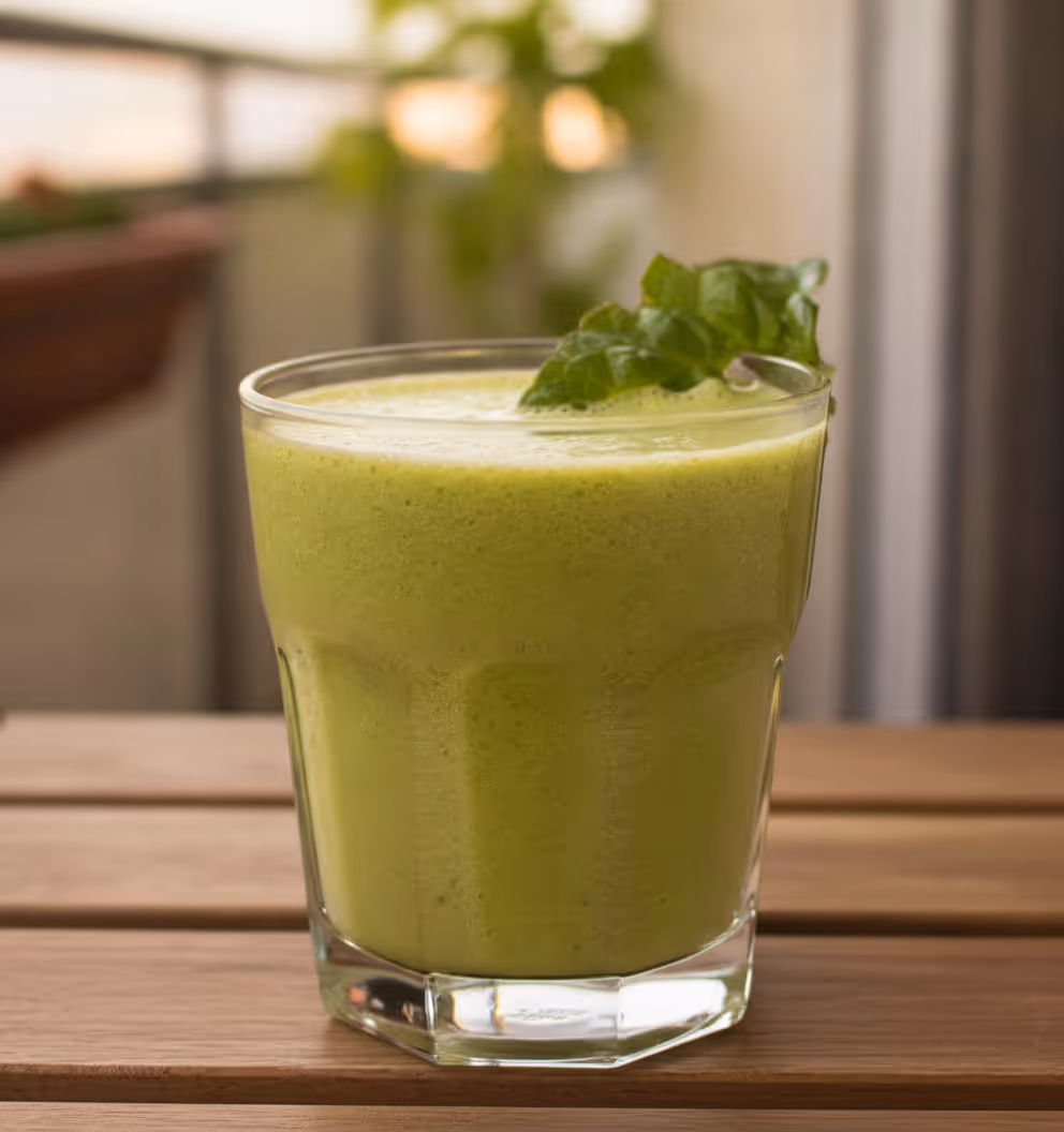 Grüner Smoothie: Gesunde Power für den Tag, fertig angerichtet