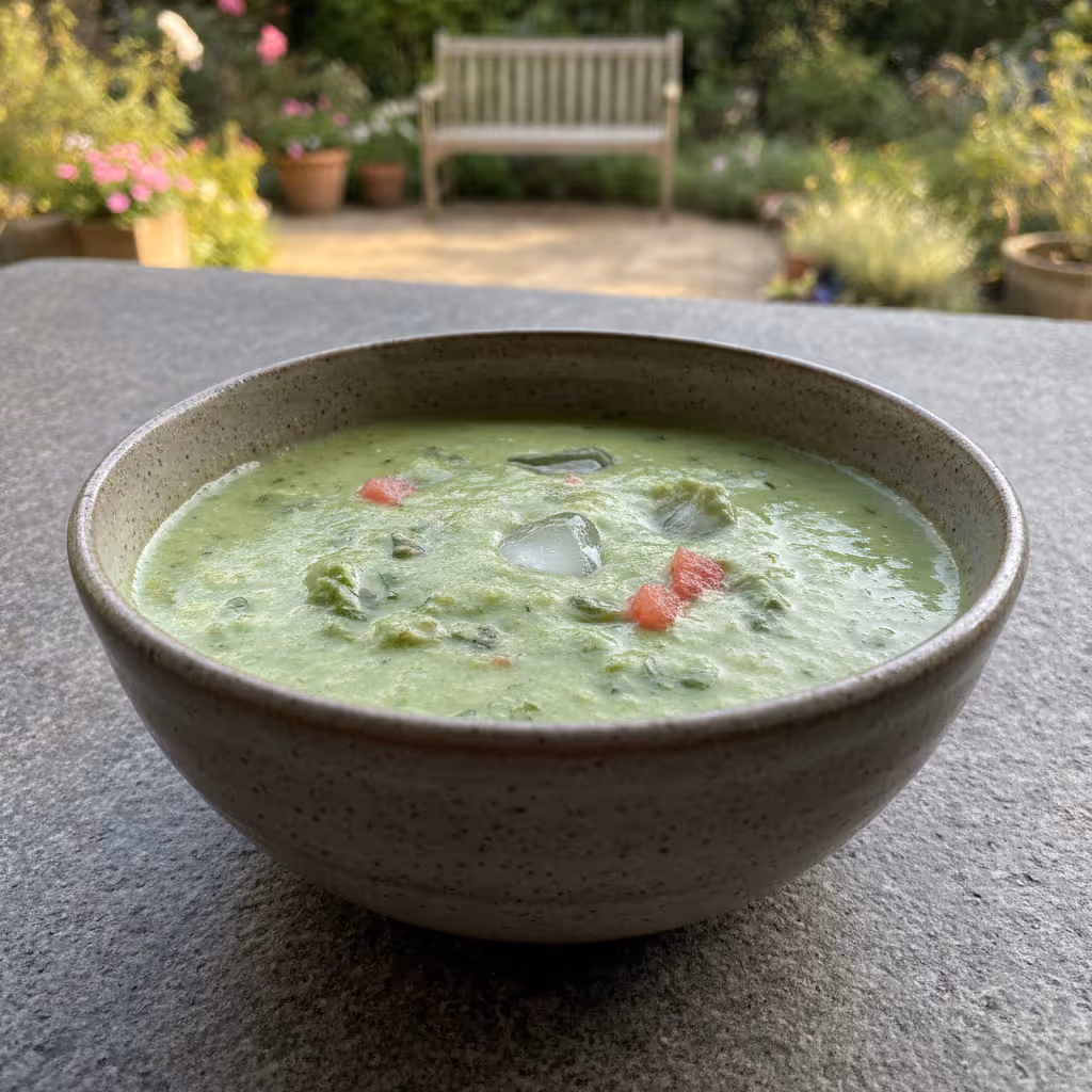 Grüner Wassermelonen Smoothie, fertig angerichtet