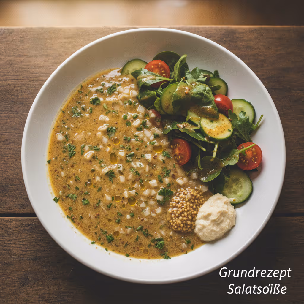 Grundrezept Salatsoße, fertig angerichtet