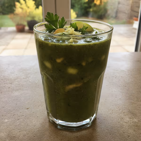 Grüner Smoothie mit Ingwer und Petersilie