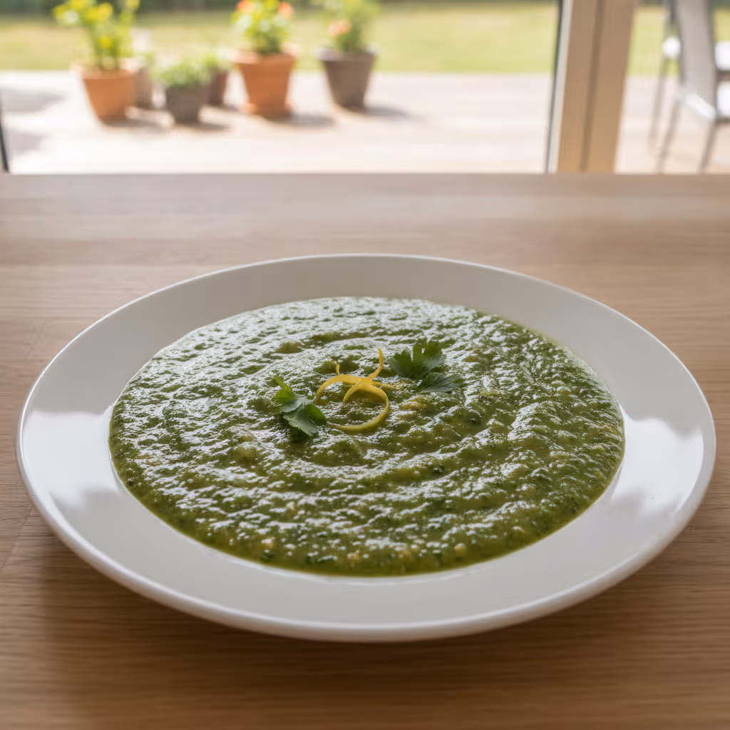 Gurken-Apfel-Petersilie-Smoothie, fertig angerichtet