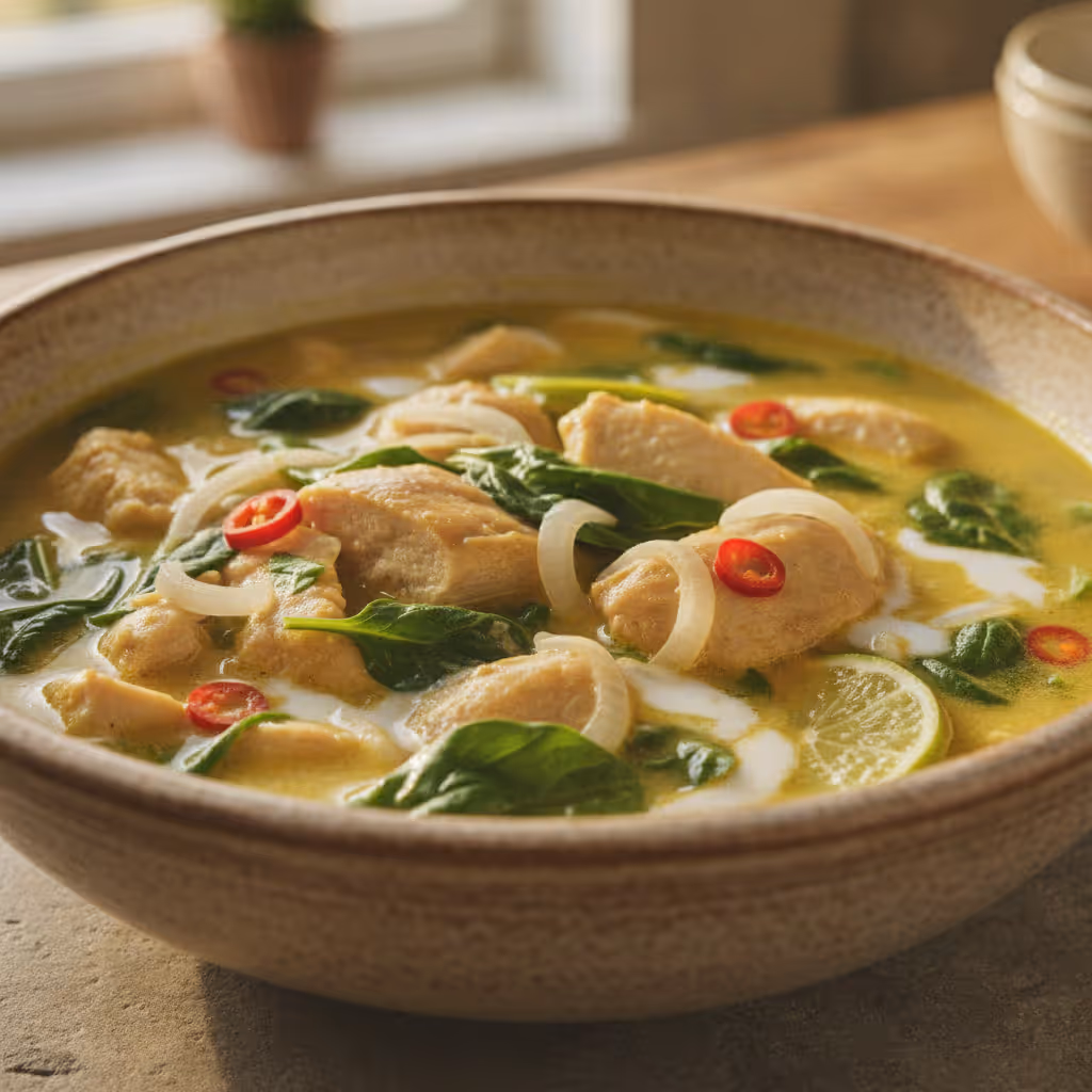 Hühnersuppe mit Spinat