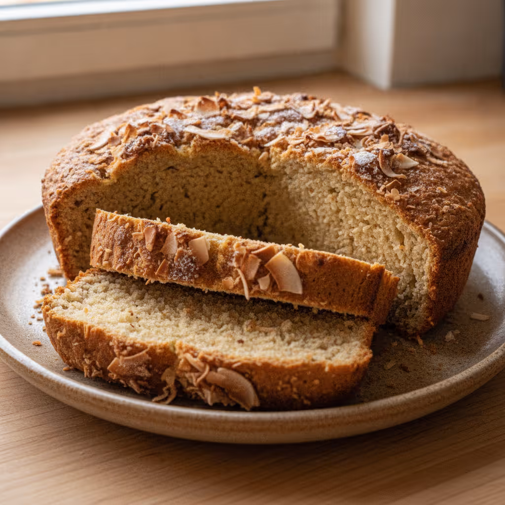 Kokosnussbrot, fertig angerichtet