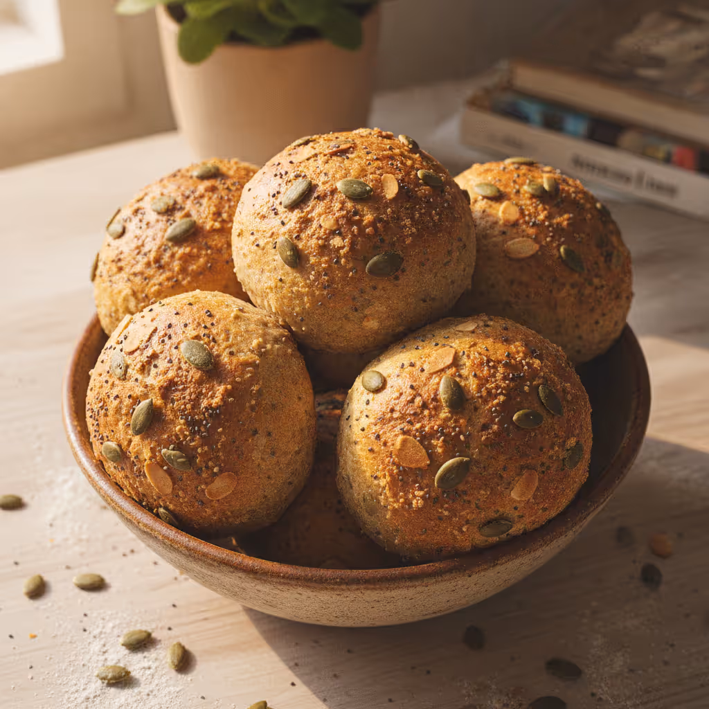 Kürbiskern-Quark-Brötchen