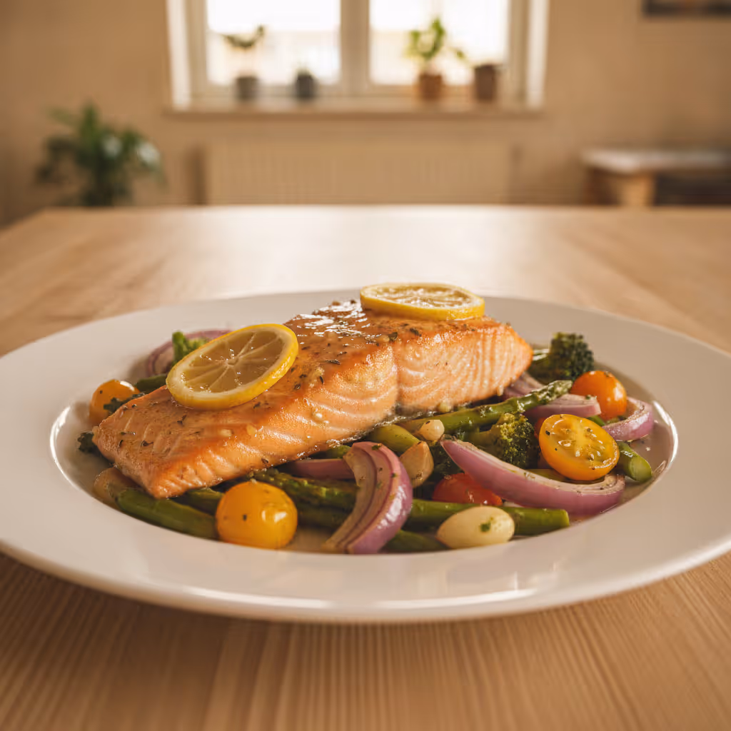 Lachs auf Gemüse