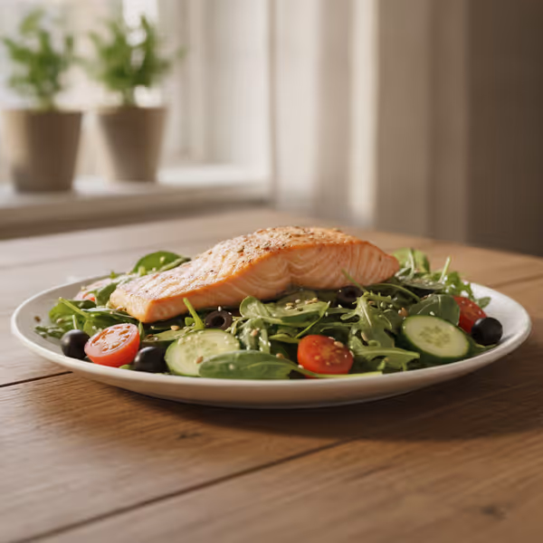 Lachsfilet auf Salat