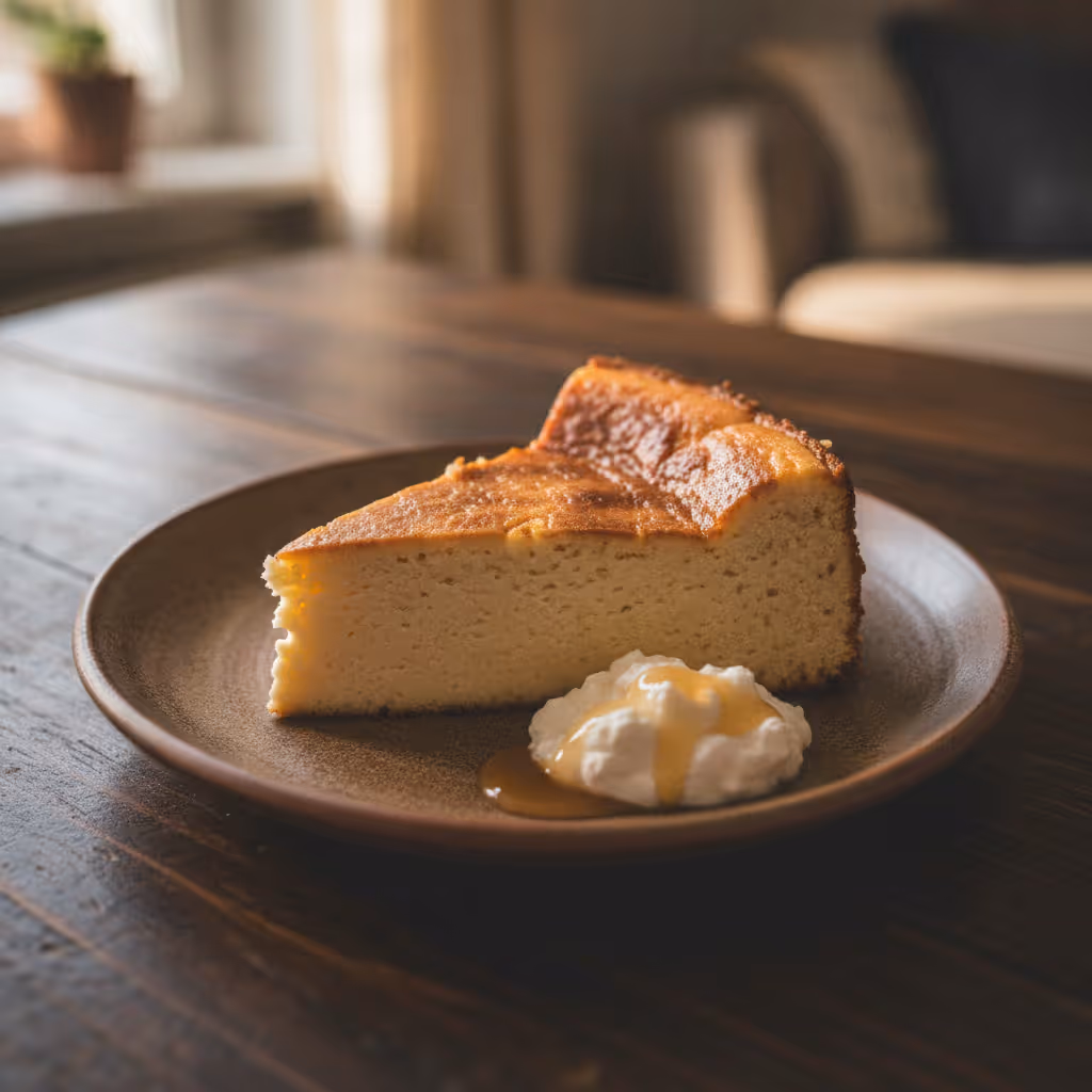 Logischer Käsekuchen, fertig angerichtet