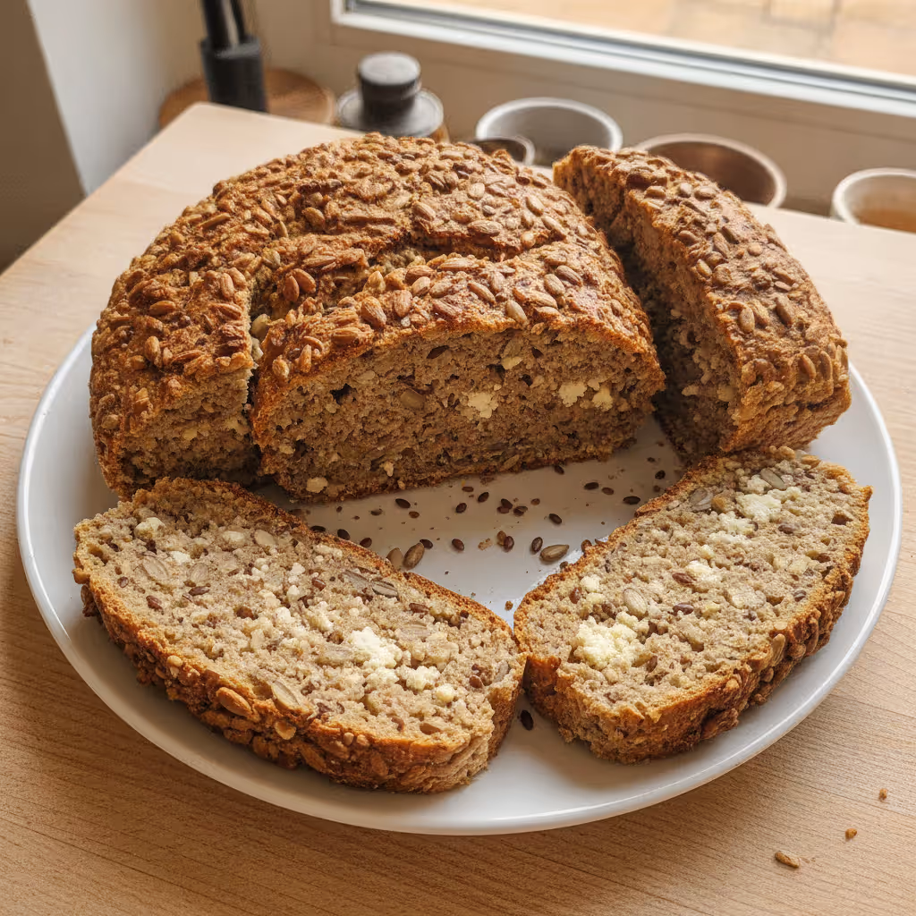 LOGIsches Sonnenblumenkernbrot, fertig angerichtet