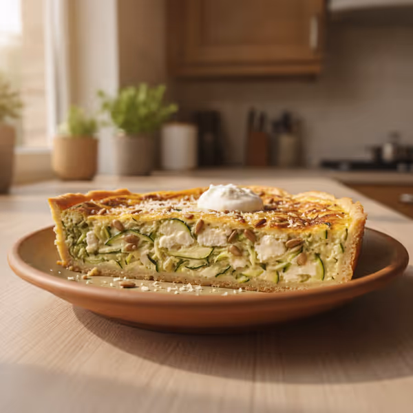 Low Carb Quiche mit Schafskäse und Zucchini
