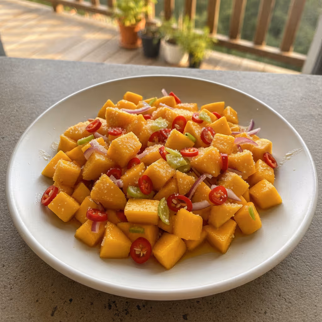 Mango-Chili-Salsa, fertig angerichtet