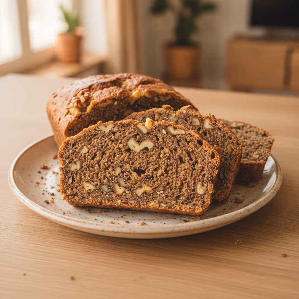 Nussbrot, fertig angerichtet