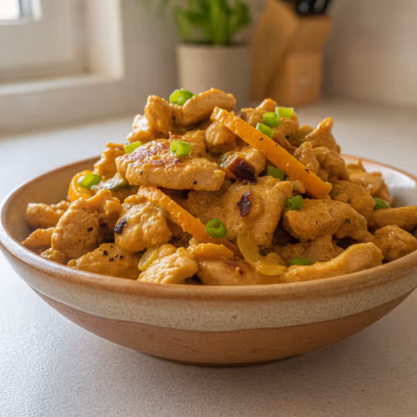 Putengeschnetzeltes in Orangen-Currysoße
