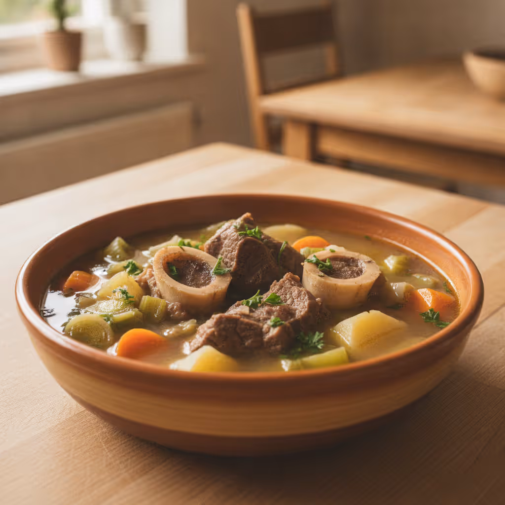 Rindfleischsuppe mit Gemüse
