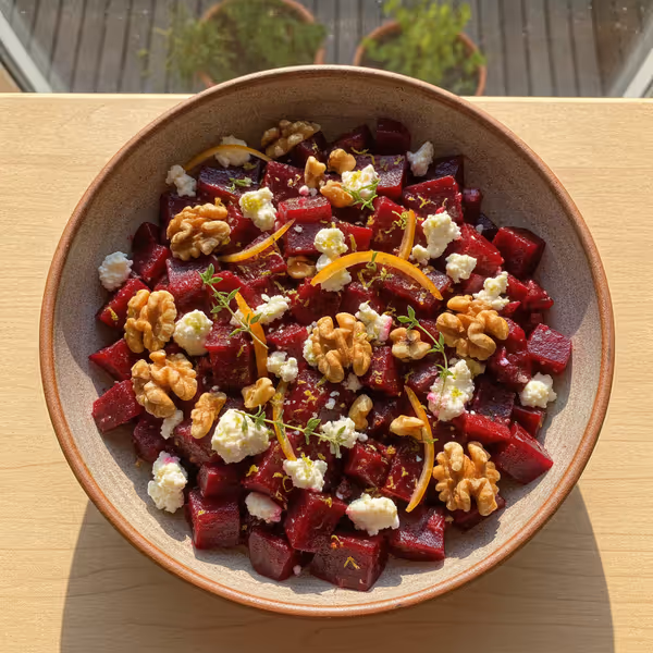 Rote-Beete-Walnuss-Salat mit Schafskäse