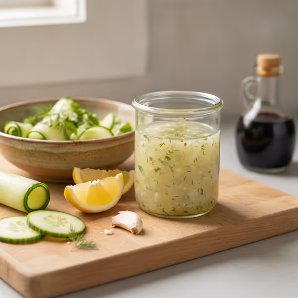 Salat-Dressing ohne Öl mit Zitrone