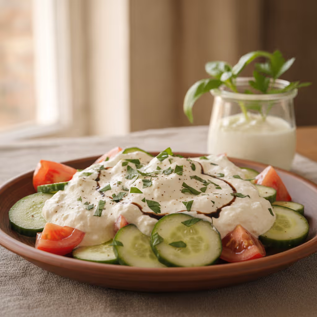 Salat-Dressing ohne Öl mit Magerquark