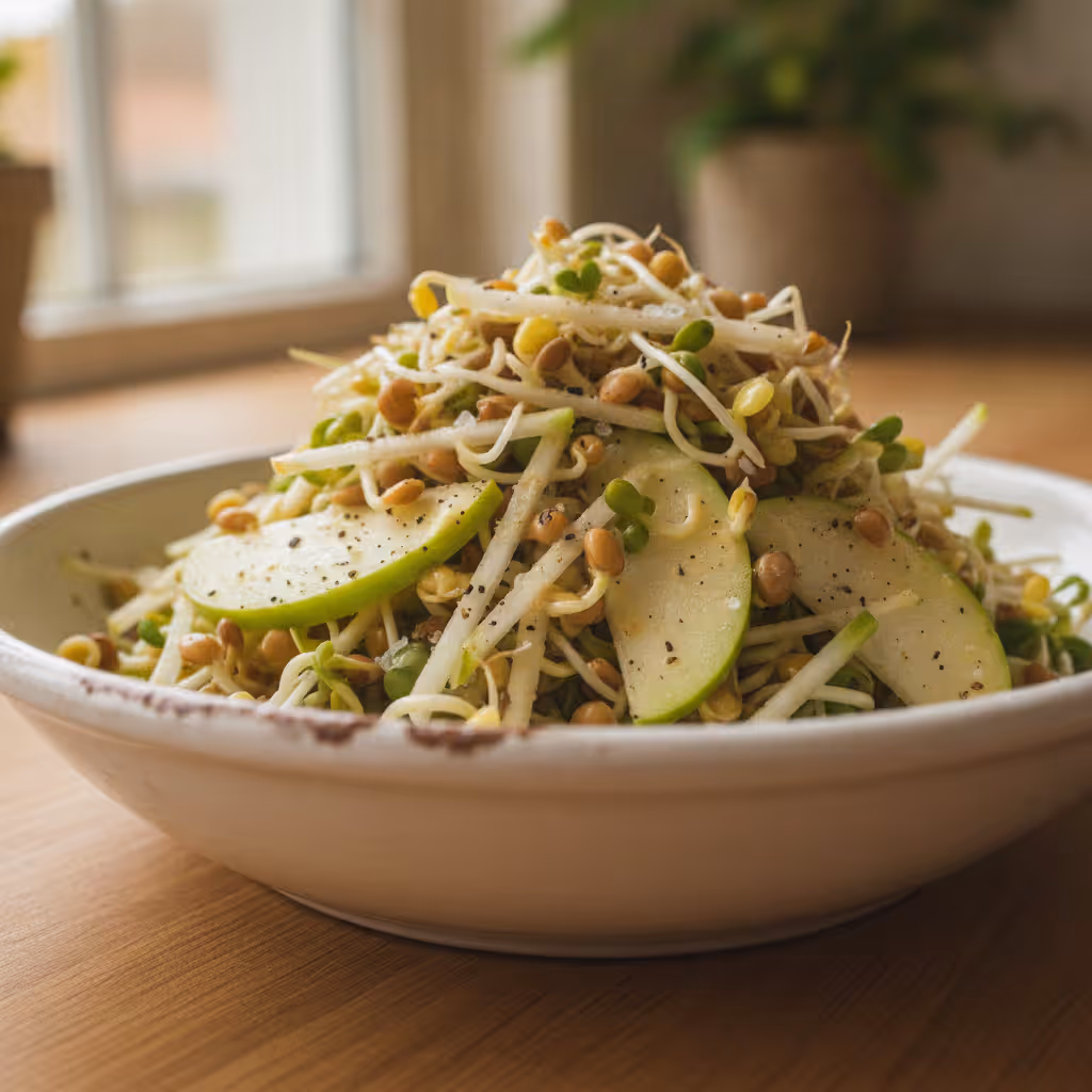 Sprossensalat, fertig angerichtet