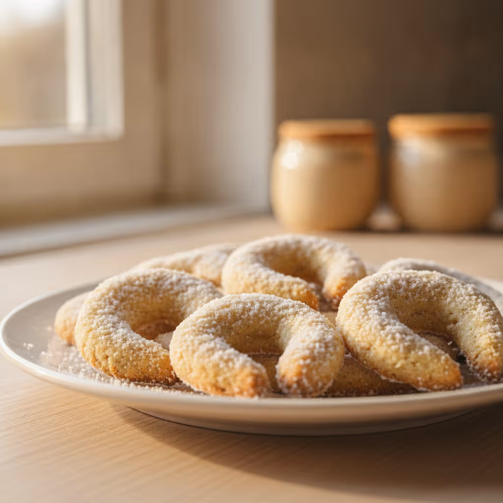 Vanillekipferl ohne Mehl, fertig angerichtet