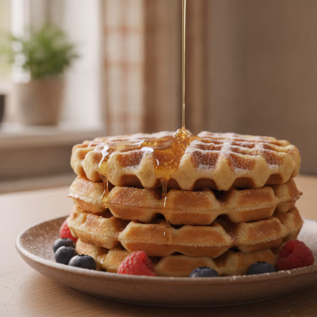 Waffeln aus Quarkteig, fertig angerichtet