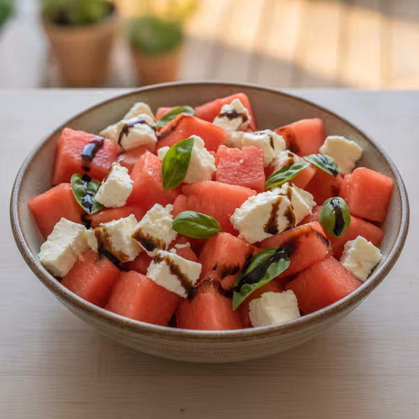 Wassermelonensalat mit Schafskäse