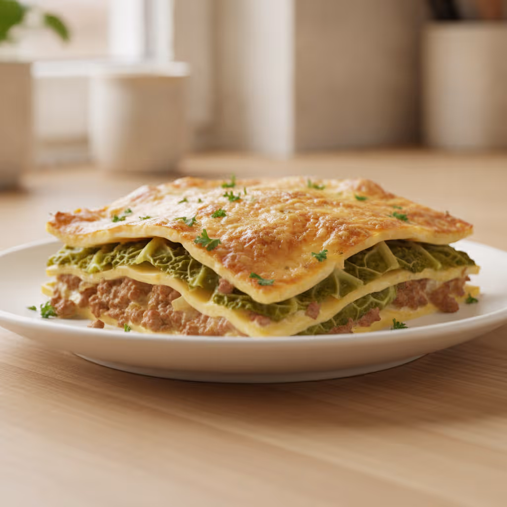 Wirsing Lasagne, fertig angerichtet